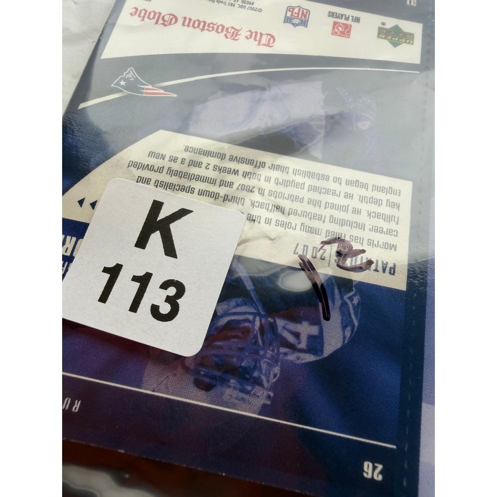 Lot of 12 2007 Upper Deck Boston Globe New England Patriots Sheet 3 Moss Bruschi - Picture 5 of 5